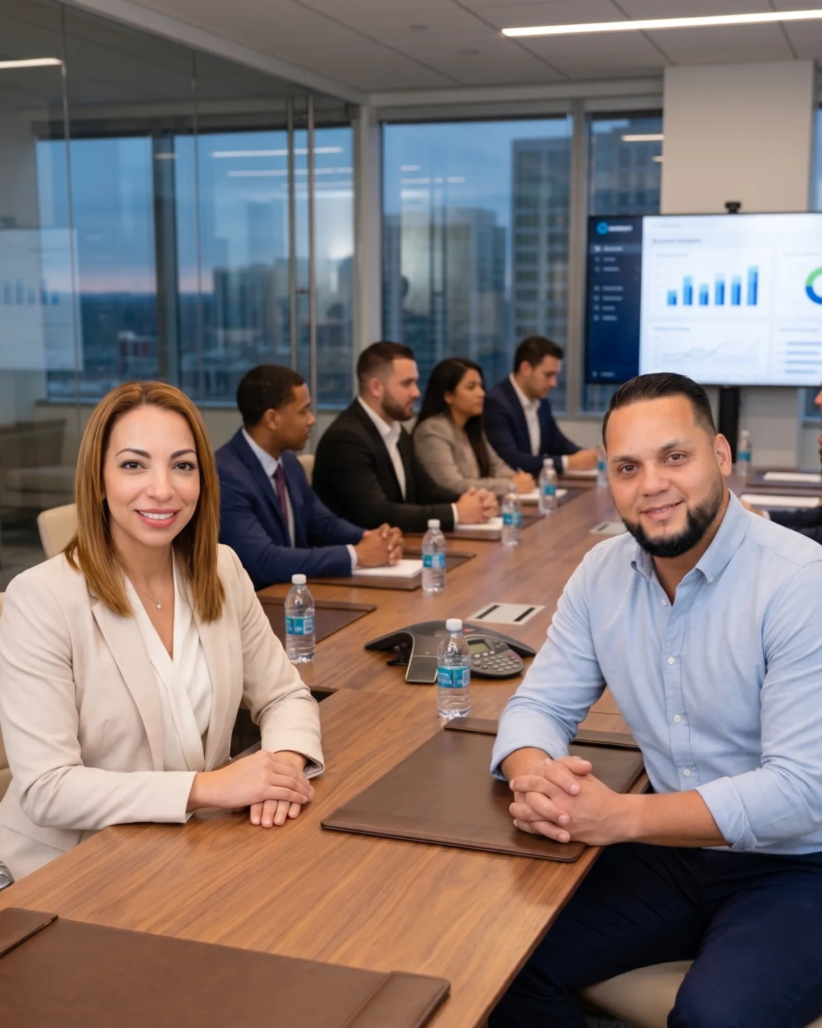 Equipo de H2M reunido en la sala de juntas